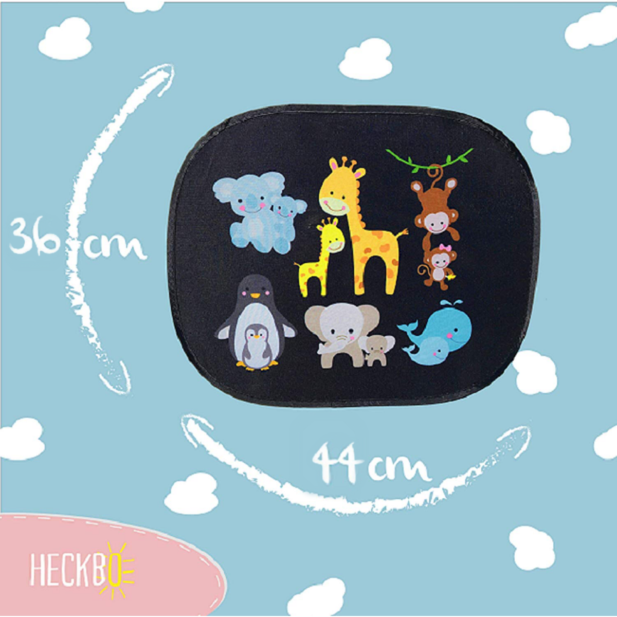 2x Auto Sonnenblende- Baby Tiere