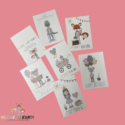 Postkarte- Geburtstagsmädchen