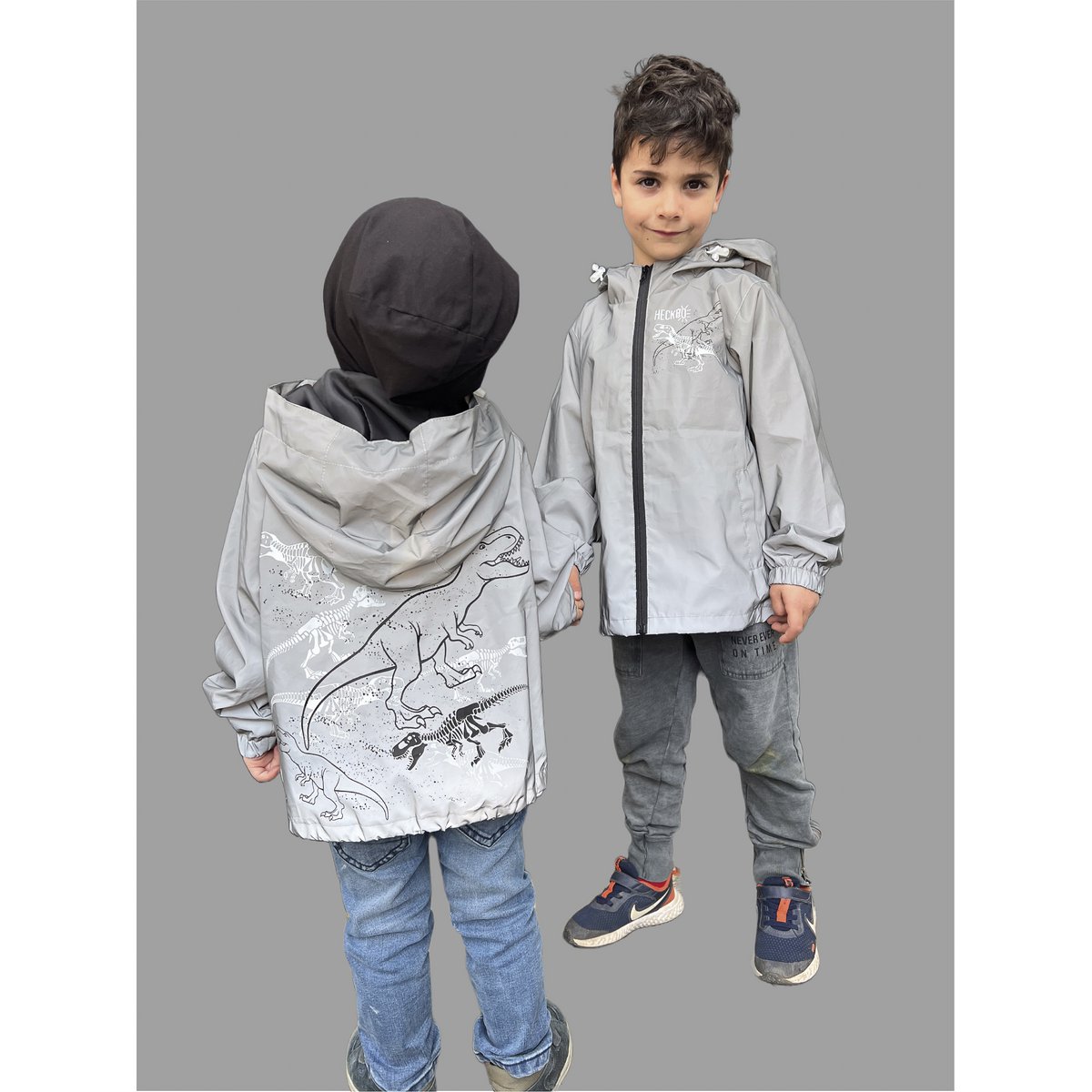 Kinder Reflektor Regenjacke Windjacke/ Dinosaurier