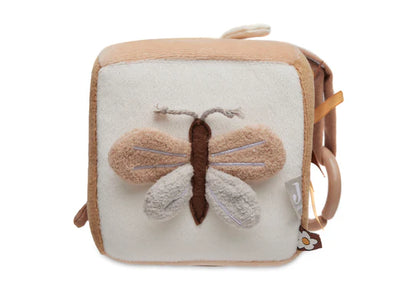 Jollein Baby Aktivitäten-Würfel Deepsea aus Velours mit Tier- und Blumenmotiven