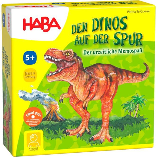 Das Dino-Memo-Spiel vollständig verpackt und bereit zum Spielen.