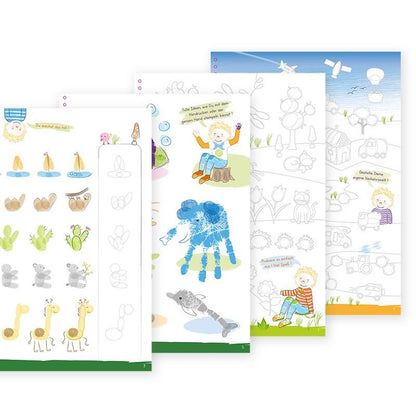 Kreatives Malbuch mit Fingerfarben – Fingerstempel Spaß