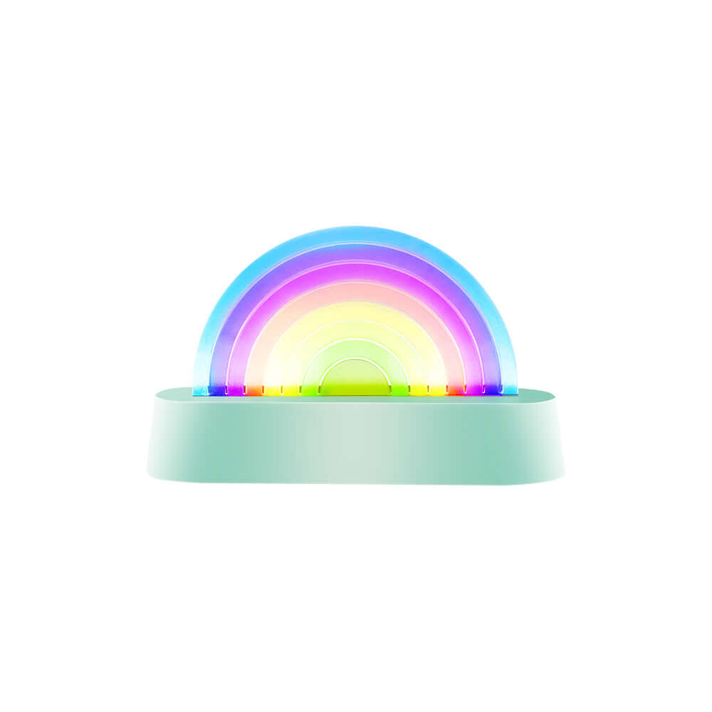 Dancing Rainbow Lampe in Mint – Farbwechselnde Lampe, die im Takt von Musik oder Geräuschen tanzt und das Kinderzimmer erleuchtet.